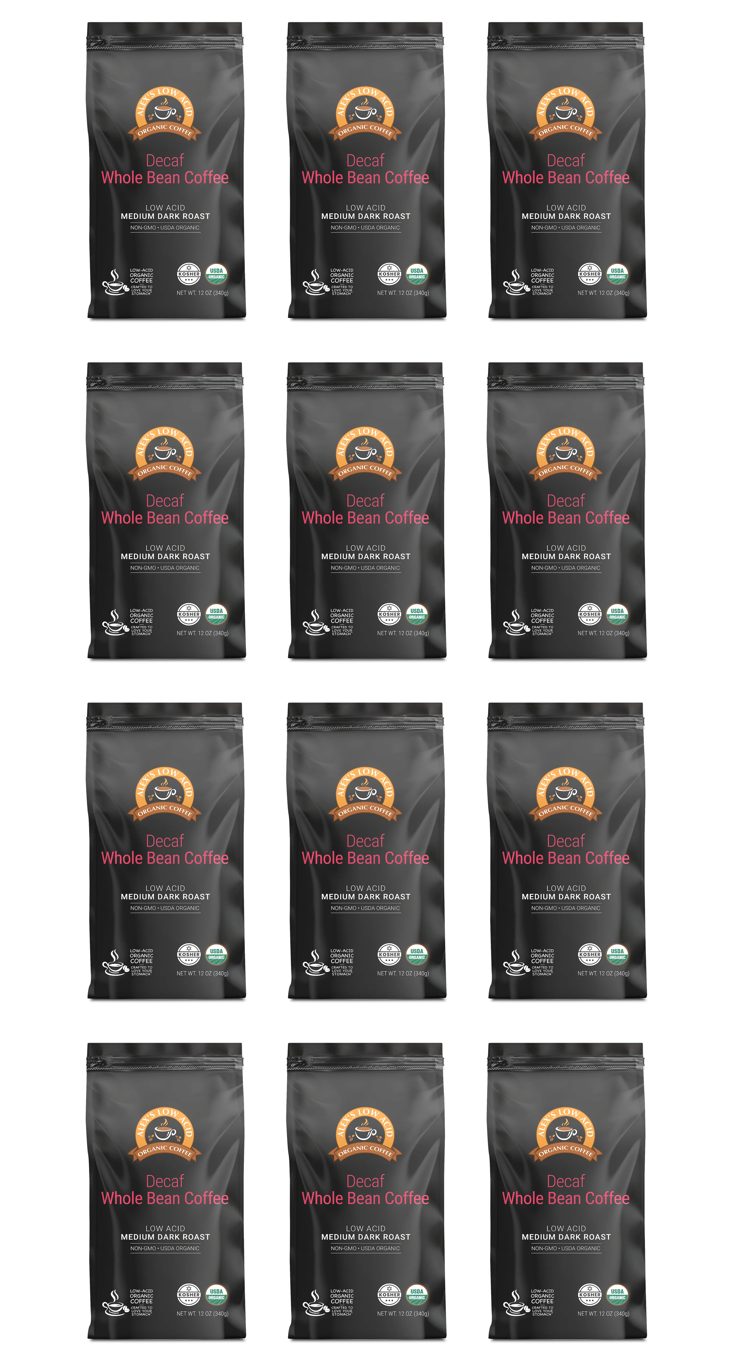 Alex's Low Acid Organic Coffee™ - Decaf Whole Bean (12oz) - Image 5