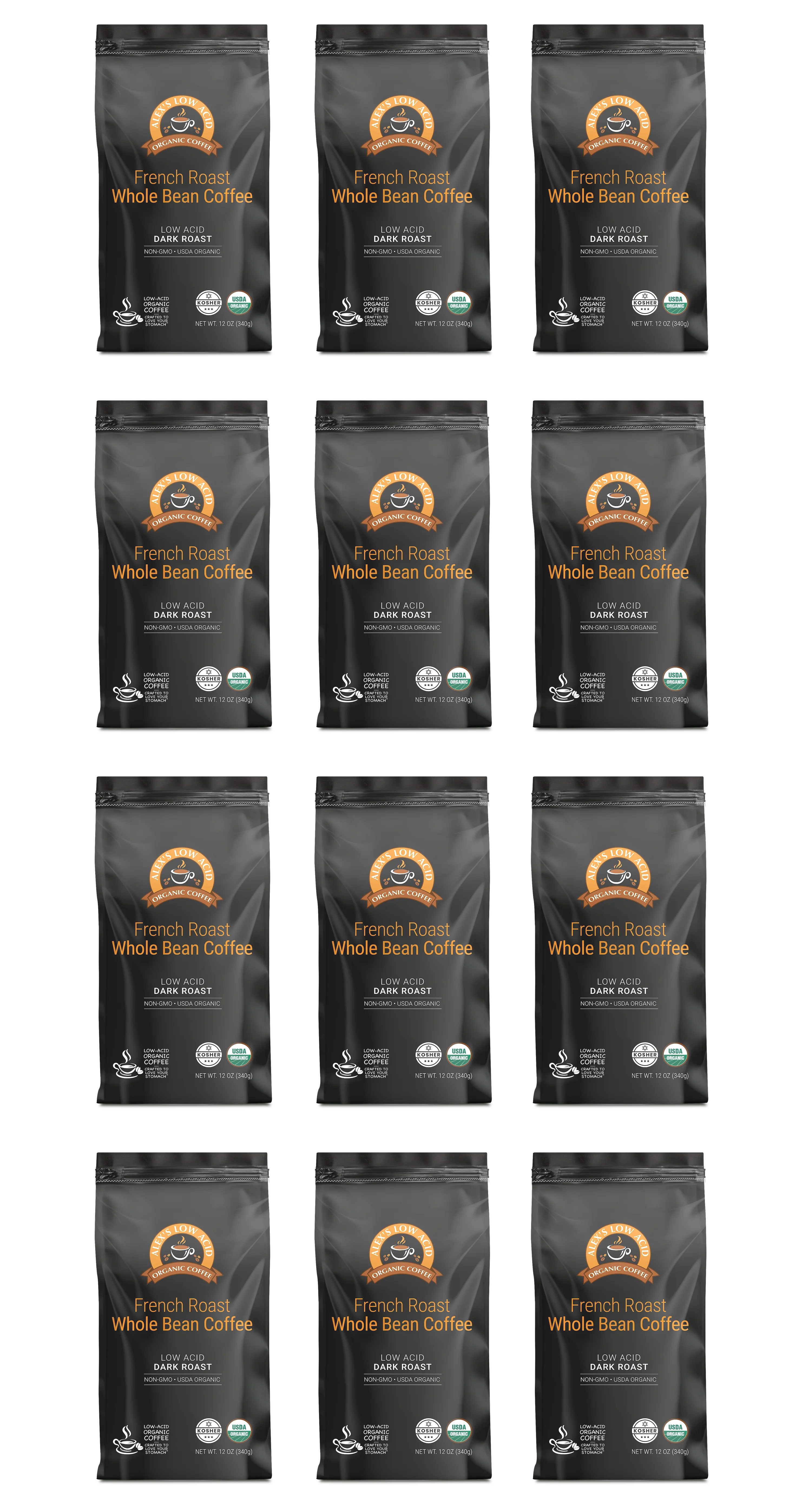 Alex's Low Acid Organic Coffee™ - French Roast Whole Bean (12oz) - Image 5