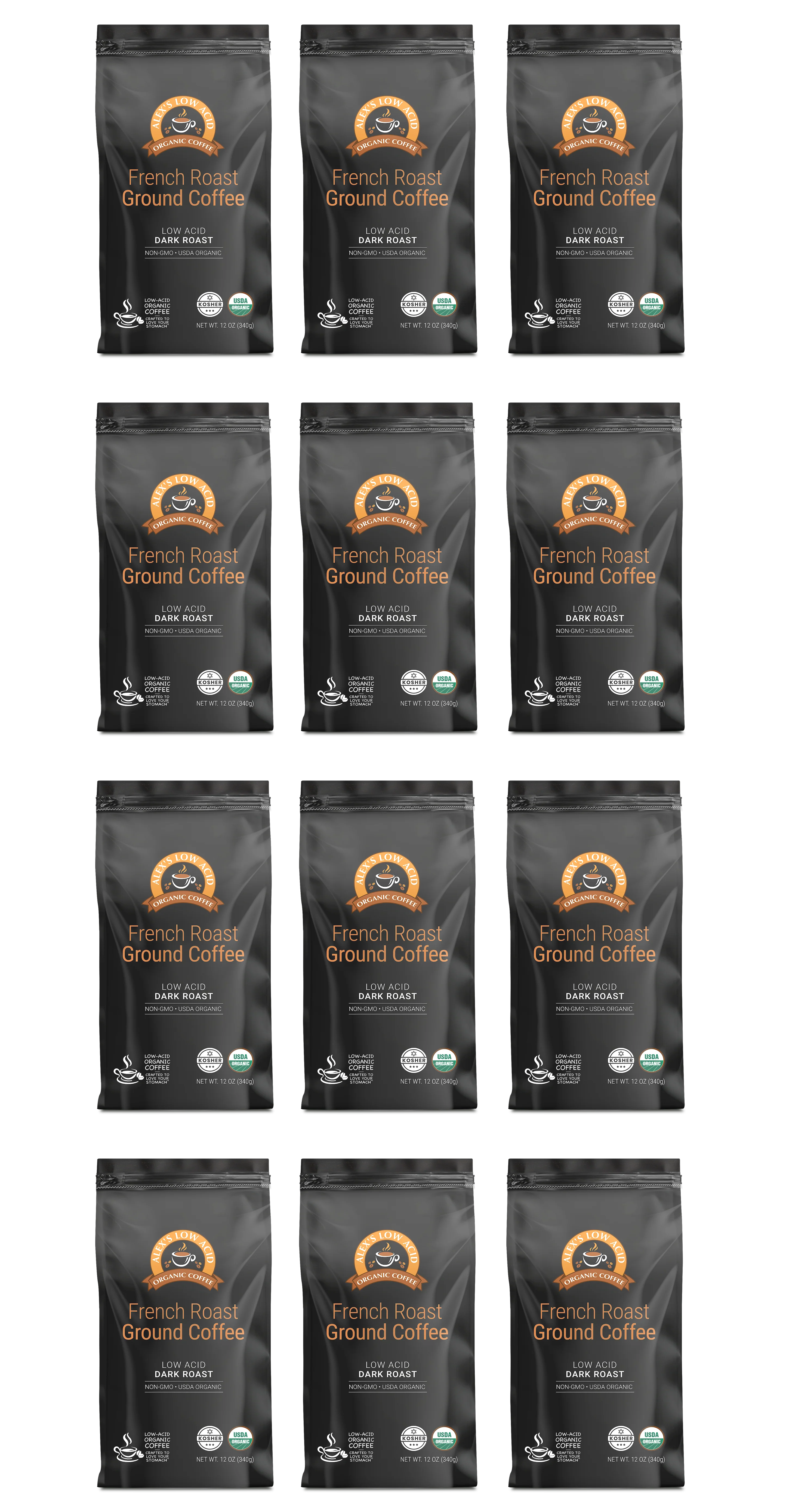 Alex's Low Acid Organic Coffee™ - French Roast Fresh Ground (12oz) - Image 5