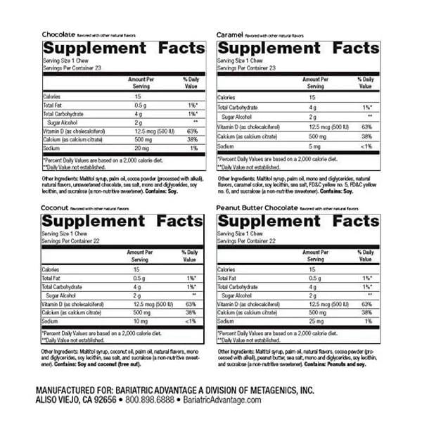 Bariatric Advantage Calcium Citrate Chewy Bites 500mg - Image 29