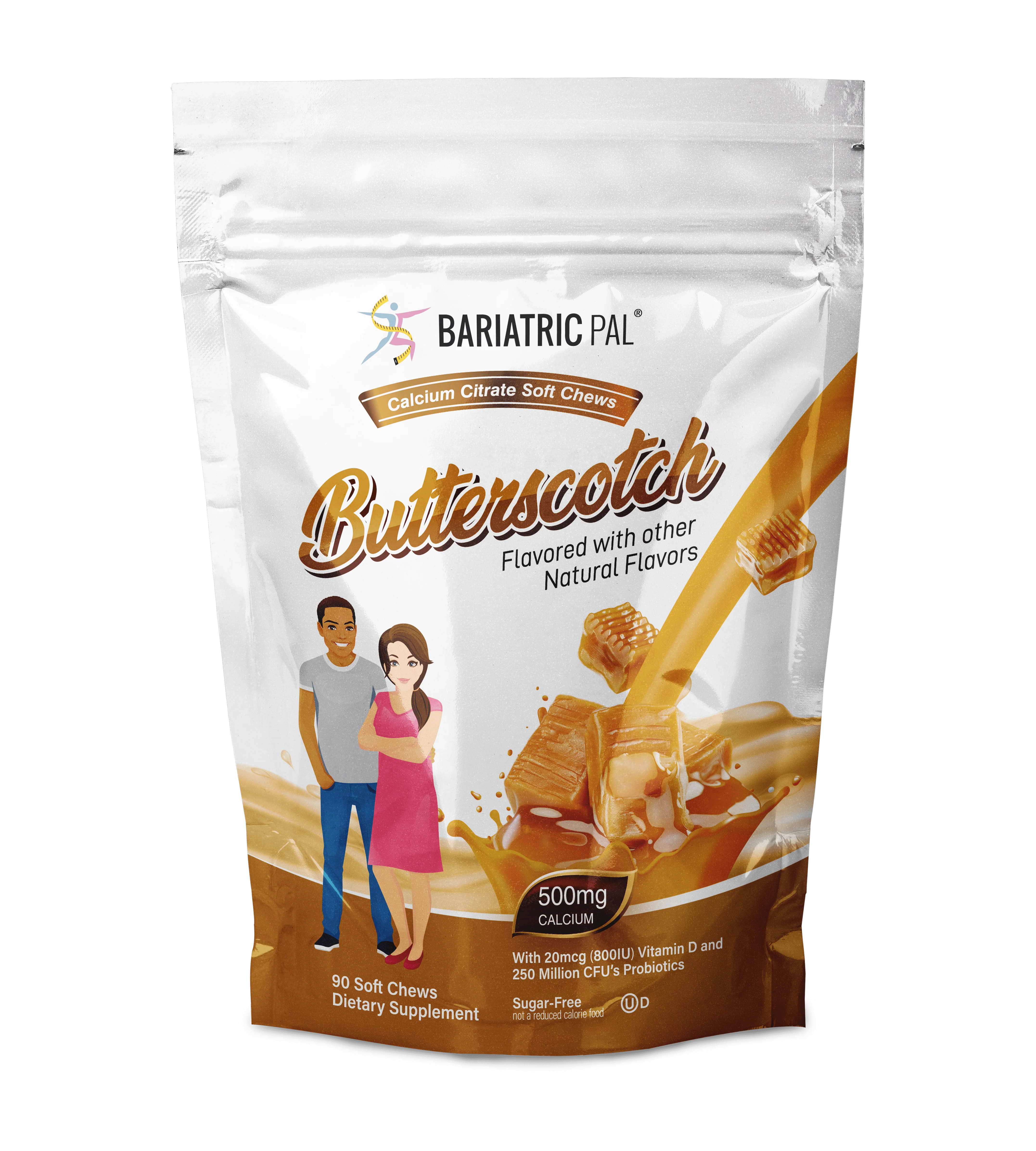 BariatricPal Sugar-Free Calcium Citrate Soft Chews 500mg with Probiotics - Sweet Variety Pack (5 Bags) - Image 10