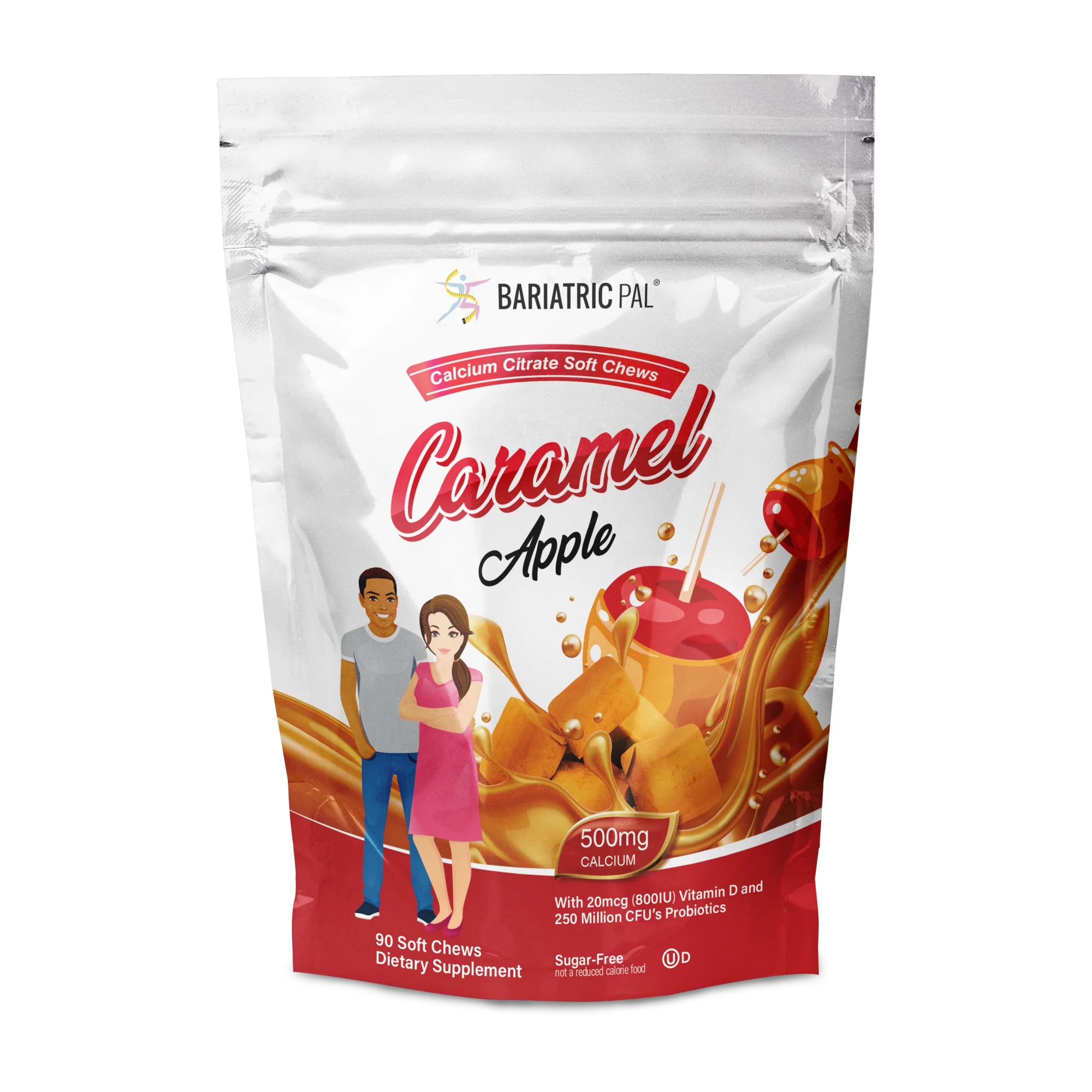 BariatricPal Sugar-Free Calcium Citrate Soft Chews 500mg with Probiotics - Sweet Variety Pack (5 Bags) - Image 8