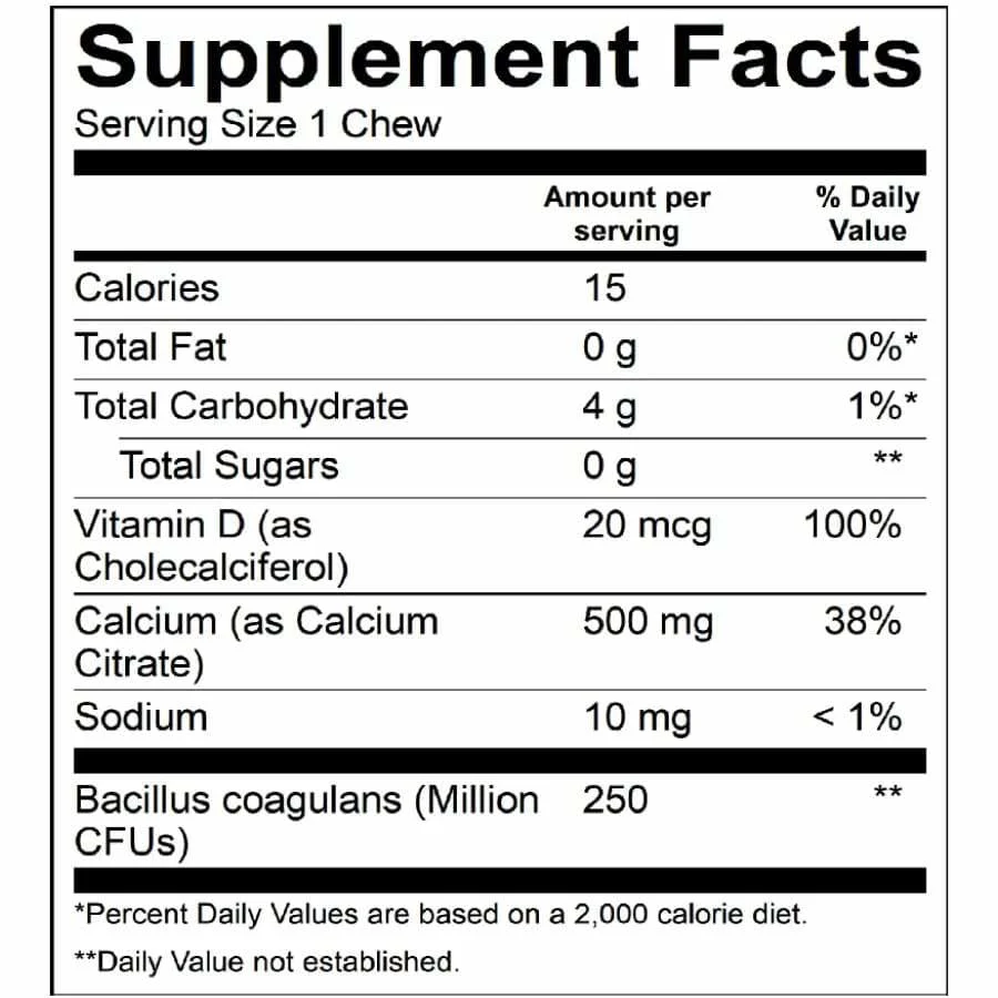 BariatricPal Sugar-Free Calcium Citrate Soft Chews 500mg with Probiotics - All 11 Flavors Variety Pack - Image 14