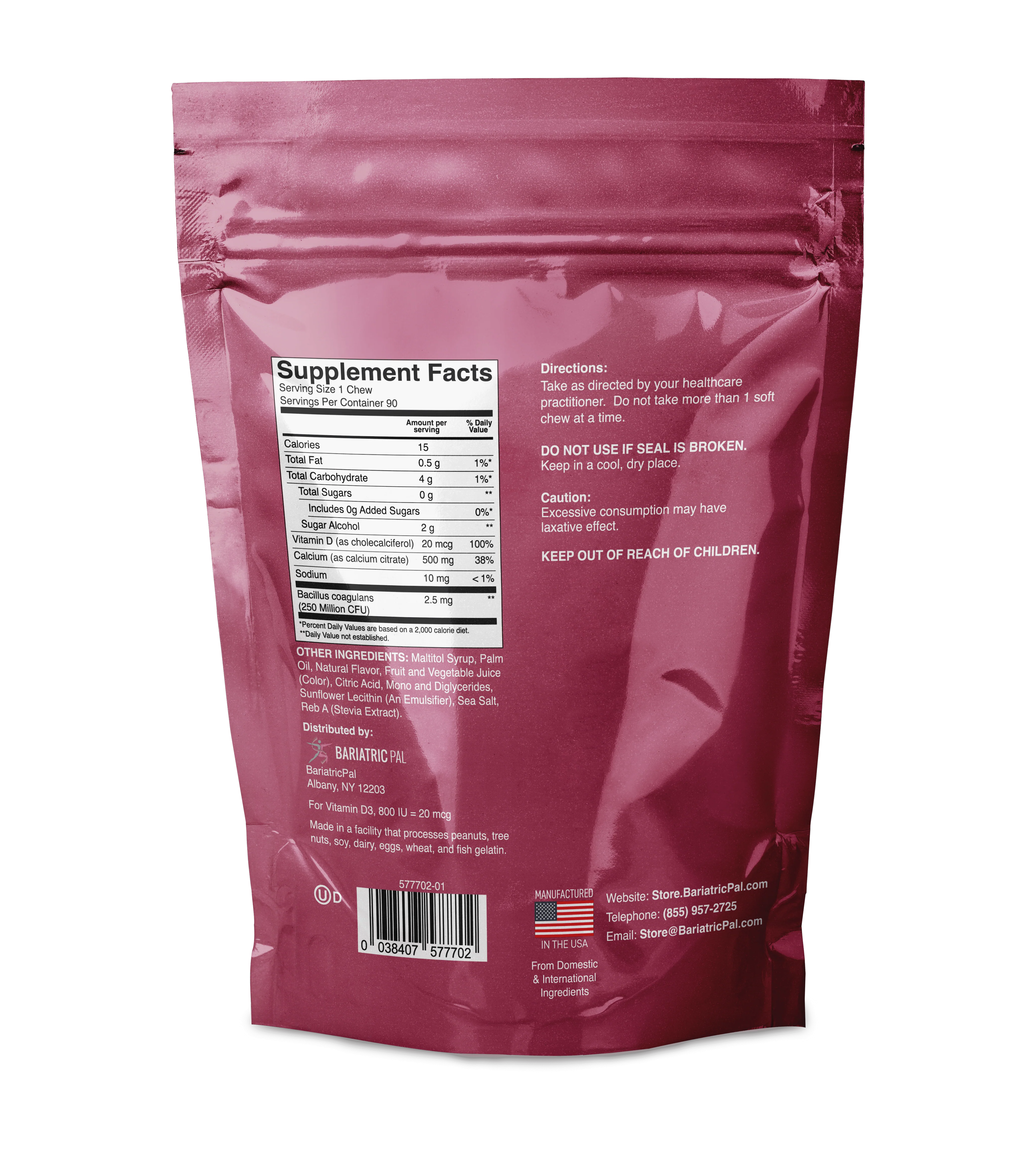 BariatricPal Sugar-Free Calcium Citrate Soft Chews 500mg with Probiotics - All 11 Flavors Variety Pack - Image 17