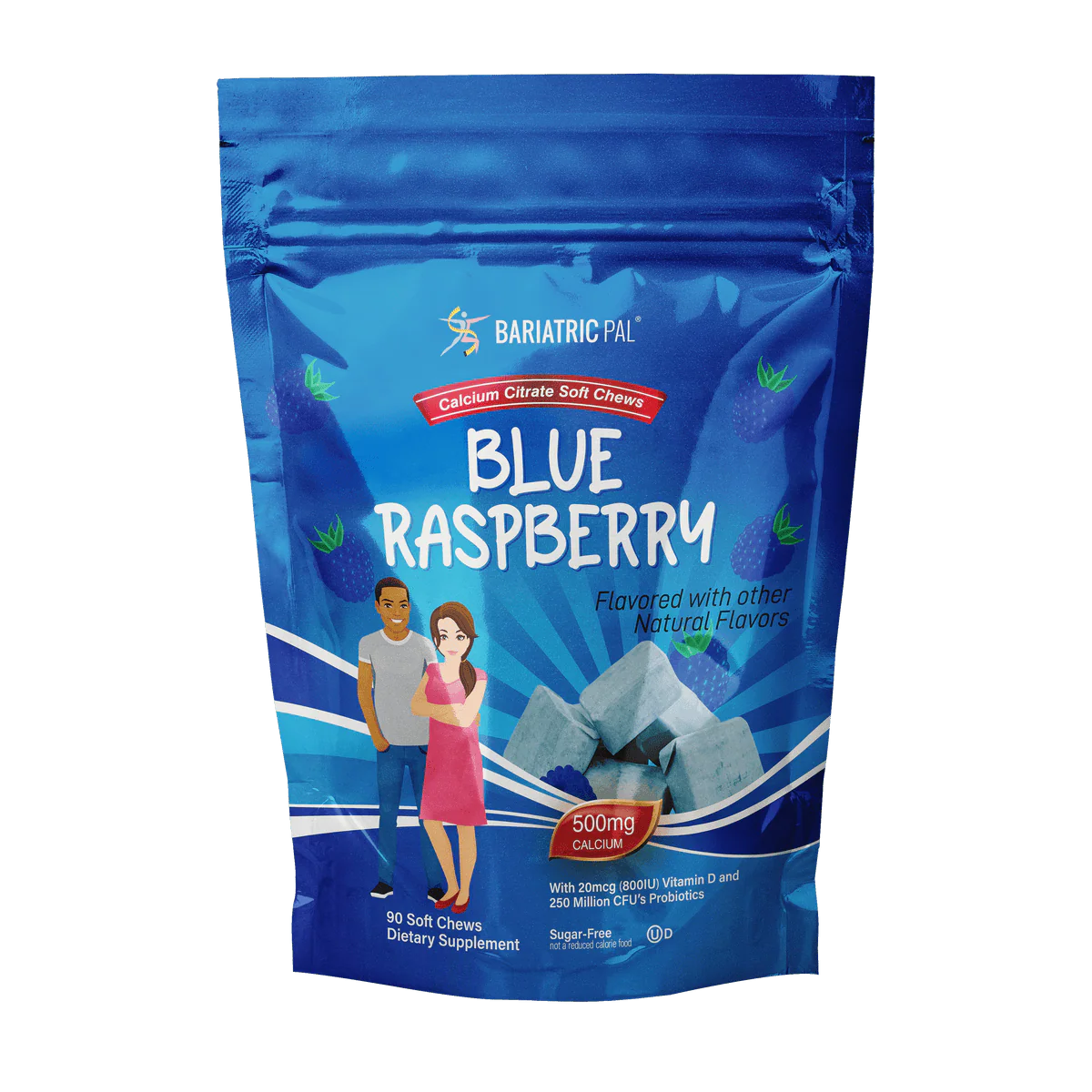 BariatricPal Sugar-Free Calcium Citrate Soft Chews 500mg with Probiotics - Fruit Flavored Variety Pack (6 Bags) - Image 11