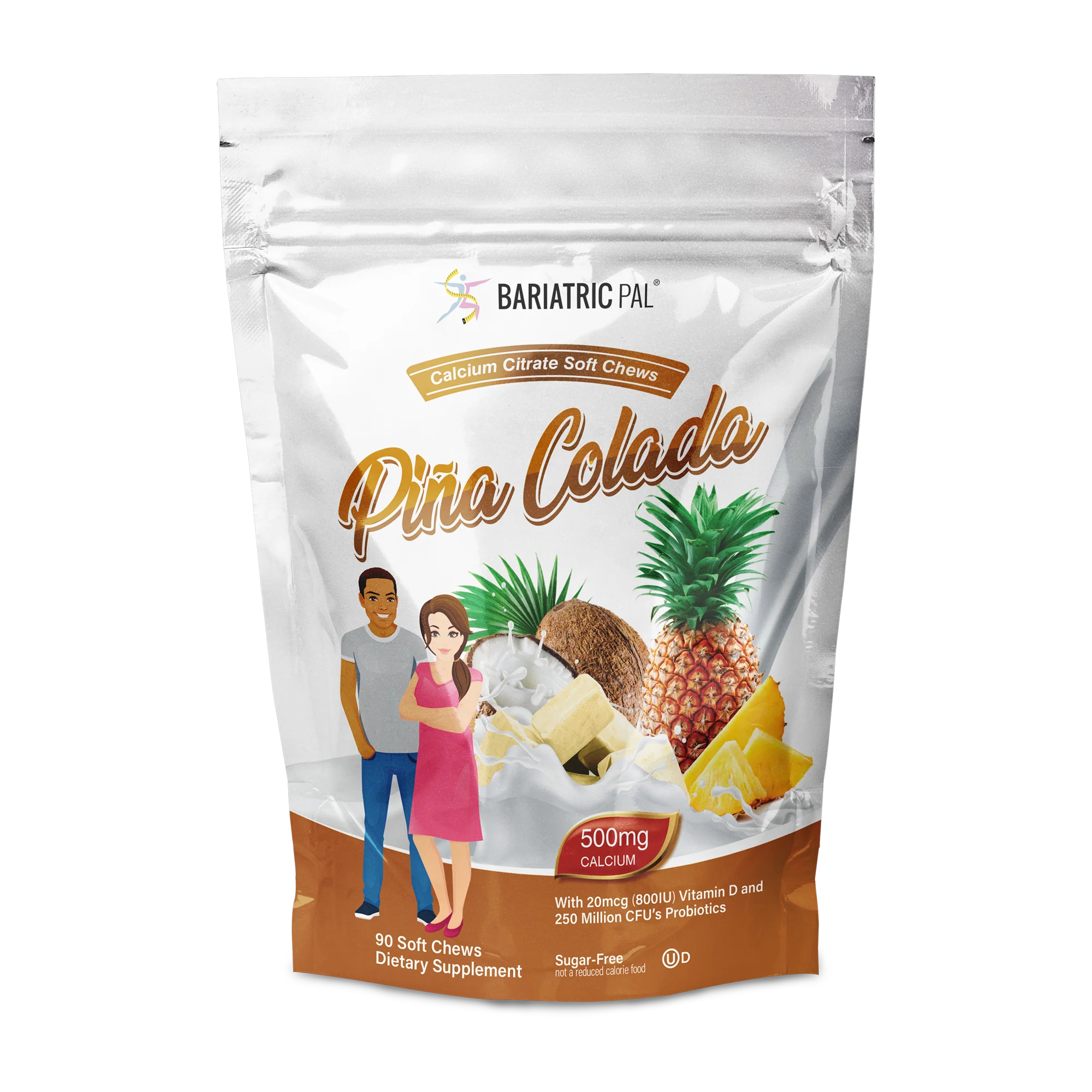 BariatricPal Sugar-Free Calcium Citrate Soft Chews 500mg with Probiotics - Fruit Flavored Variety Pack (6 Bags) - Image 9