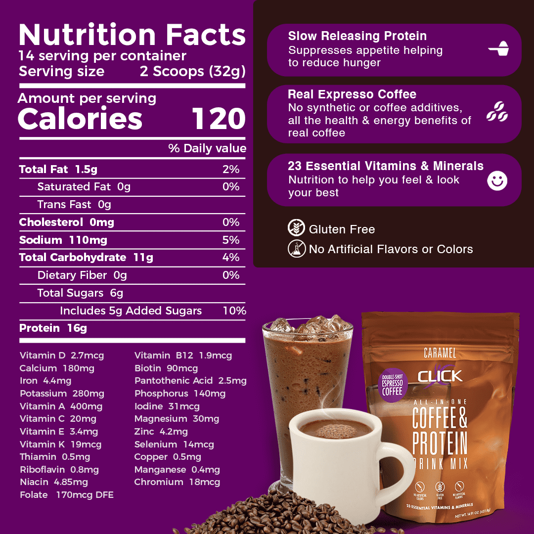 Click Coffee & Protein Powder Bag - Caramel - Image 5
