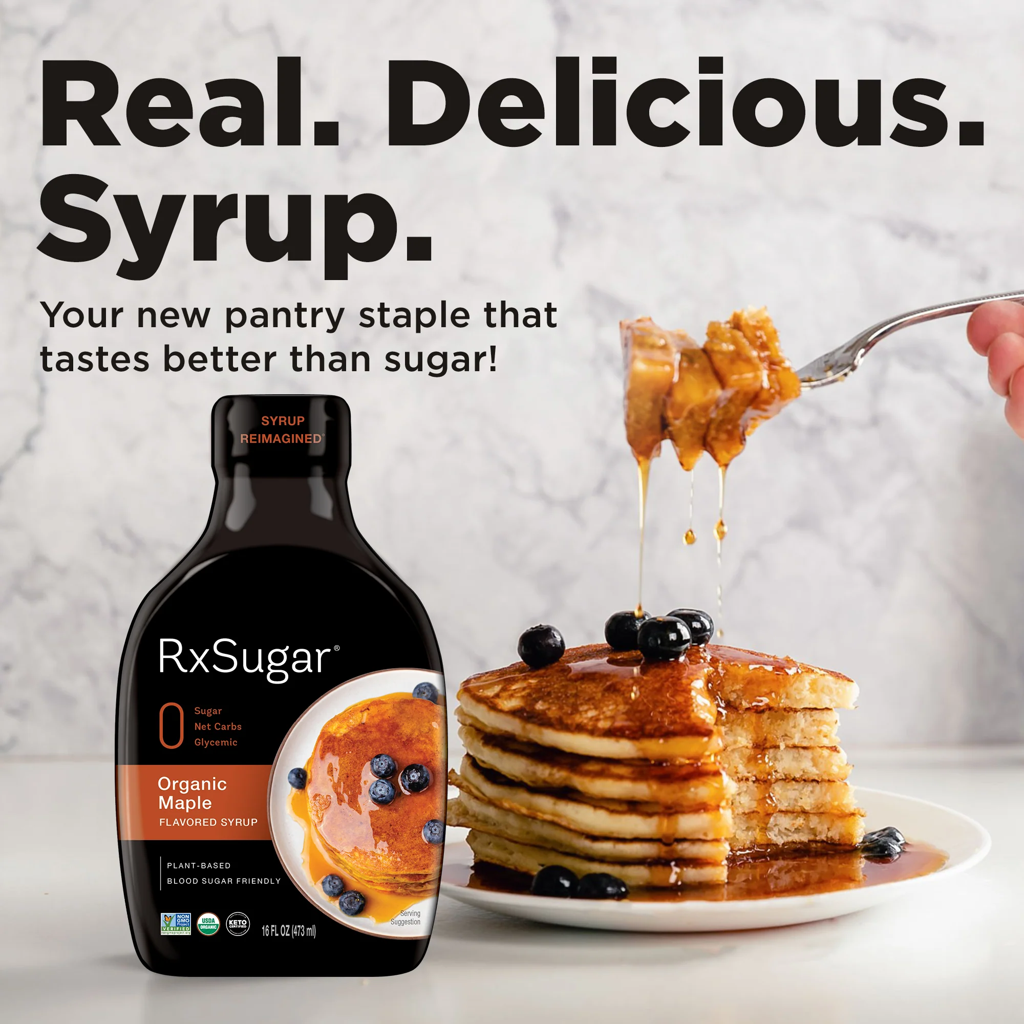 RxSugar Organic Syrup (16 oz) - Pancake - Image 8