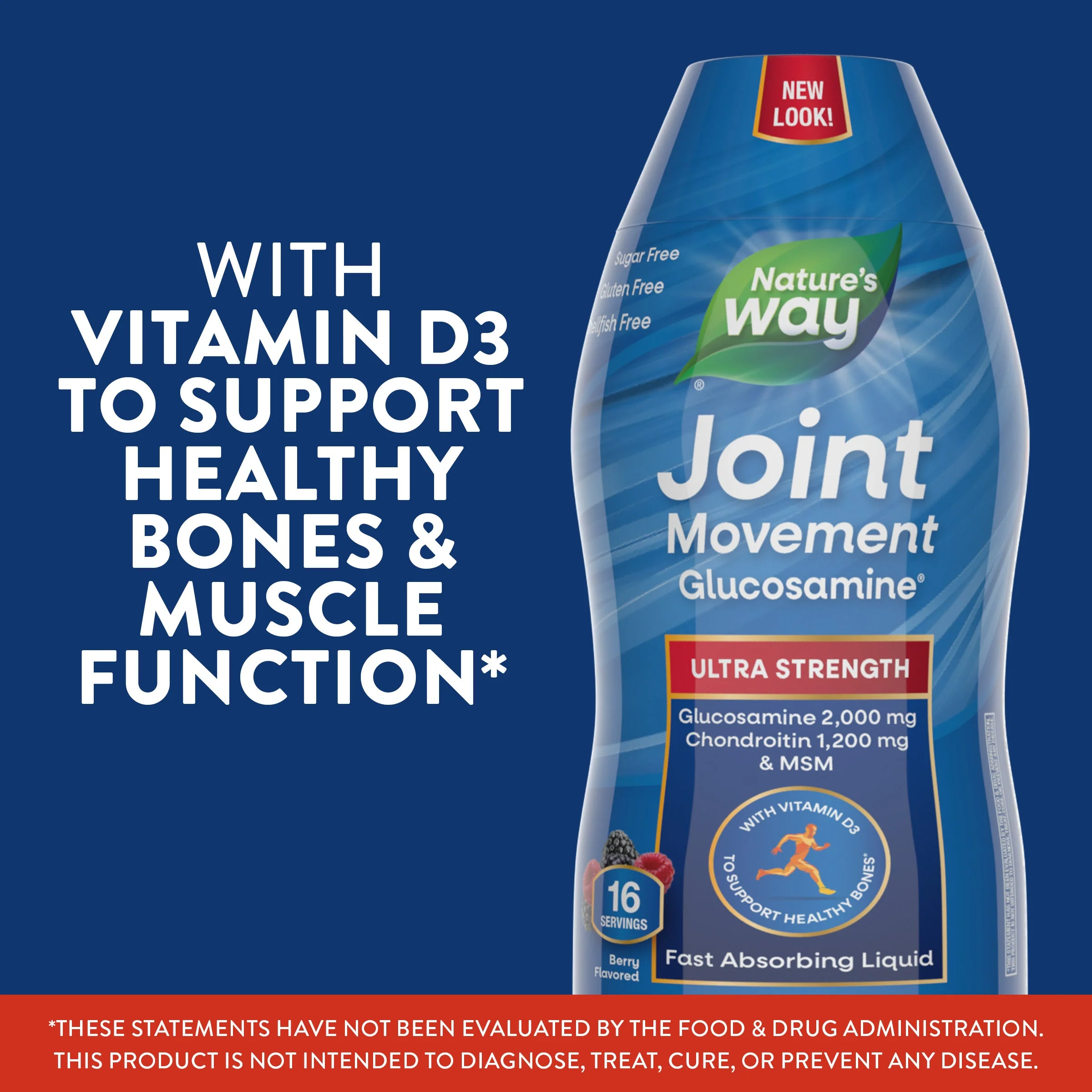 Nature's Way Joint Movement Glucosamine and Chondroitin Liquid - Berry Flavor - Image 3